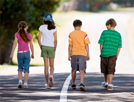 Kids walking safely
