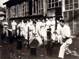 Okinawan students training